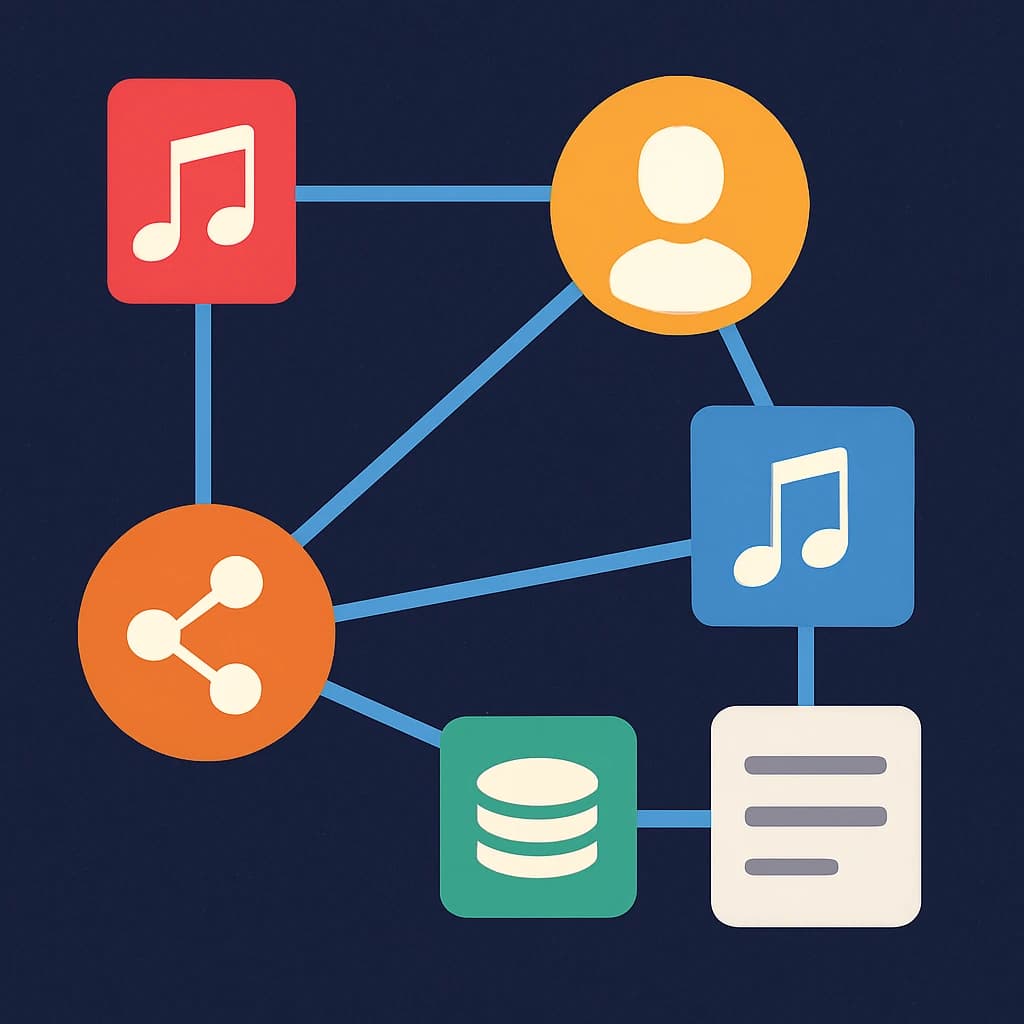Diseñando un modelo de datos de derechos musicales: identificadores, entidades y patrones de relación para desarrolladores